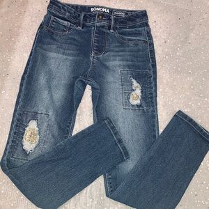 Sonoma Flipped Sequin Jeggings size 8
